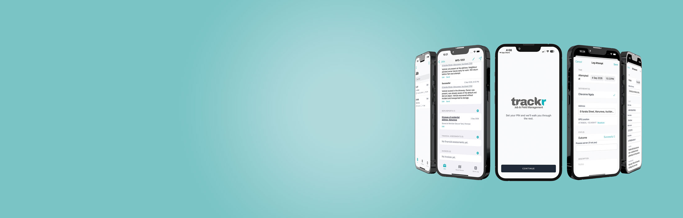 Trackr App Screens